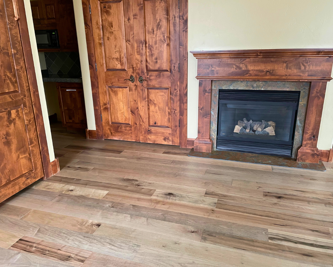 wood flooring installation in living room