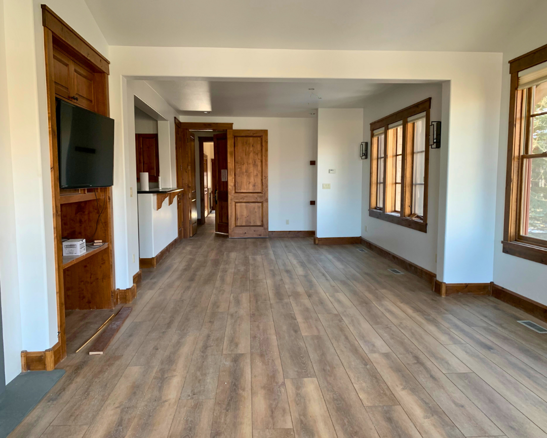 wood flooring installation in living room