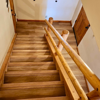 hardwood flooring stairs in a Jackson Hole WY home